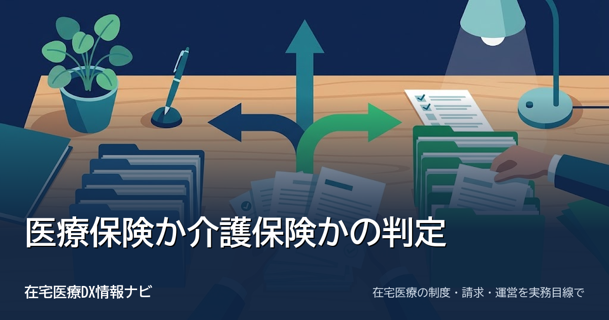 訪問看護は医療保険か介護保険か：判定の手順と訪問診療との同日算定