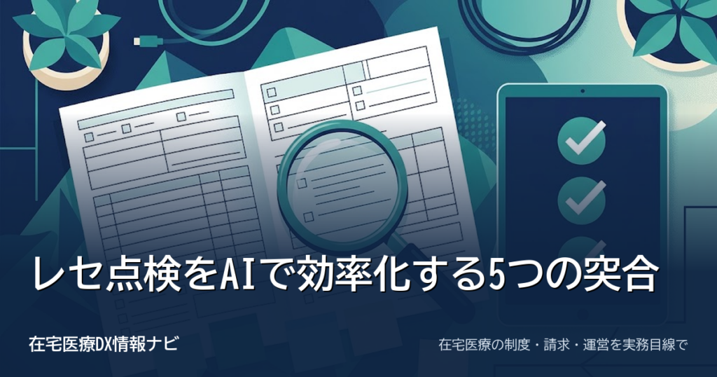 レセプト点検・算定漏れチェックをAIで効率化｜5つの突合と人が判断する範囲