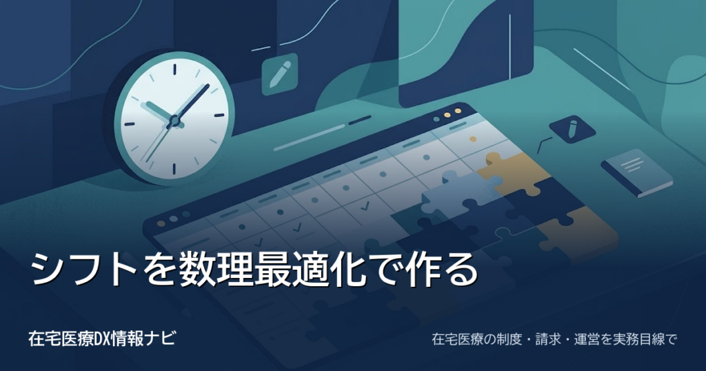 シフトと訪問スケジュールを数理最適化で作る｜AIと条件を組み立てる方法