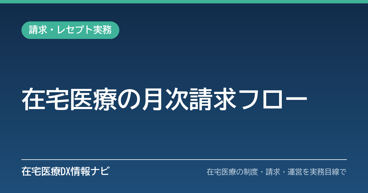 在宅医療の月次請求フロー｜訪問実績の確定から返戻対応までのチェックリスト