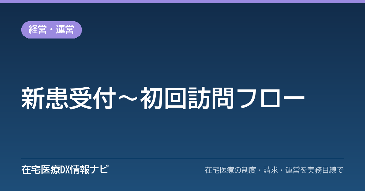 在宅医療の新患受付から初回訪問までの流れ｜受付票・同意書・保険確認